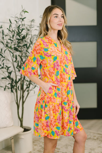 Sunday Colorburst Dress in Leaf Multi Floral