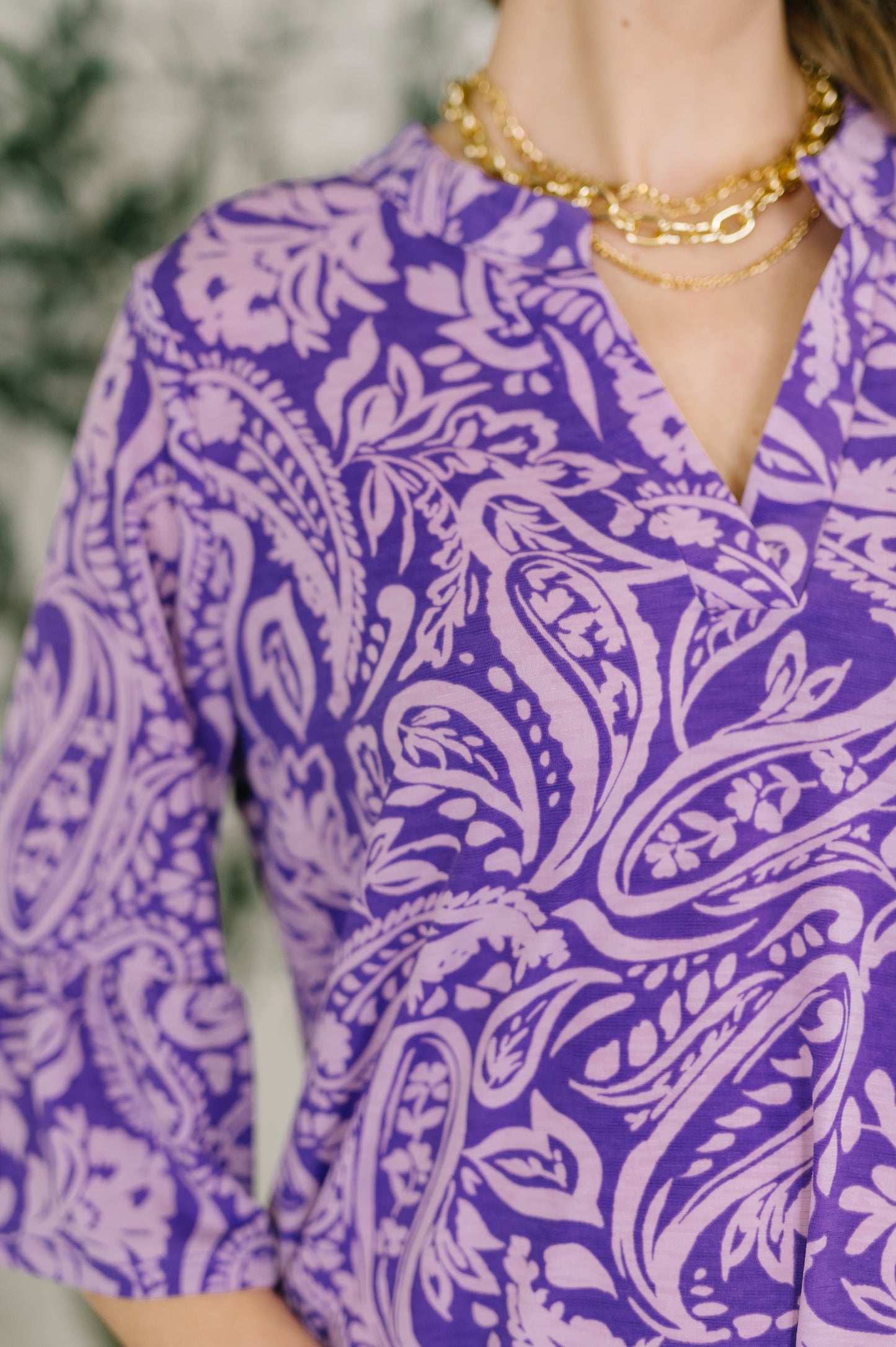 Sunday Colorburst Dress in Purple Paisley