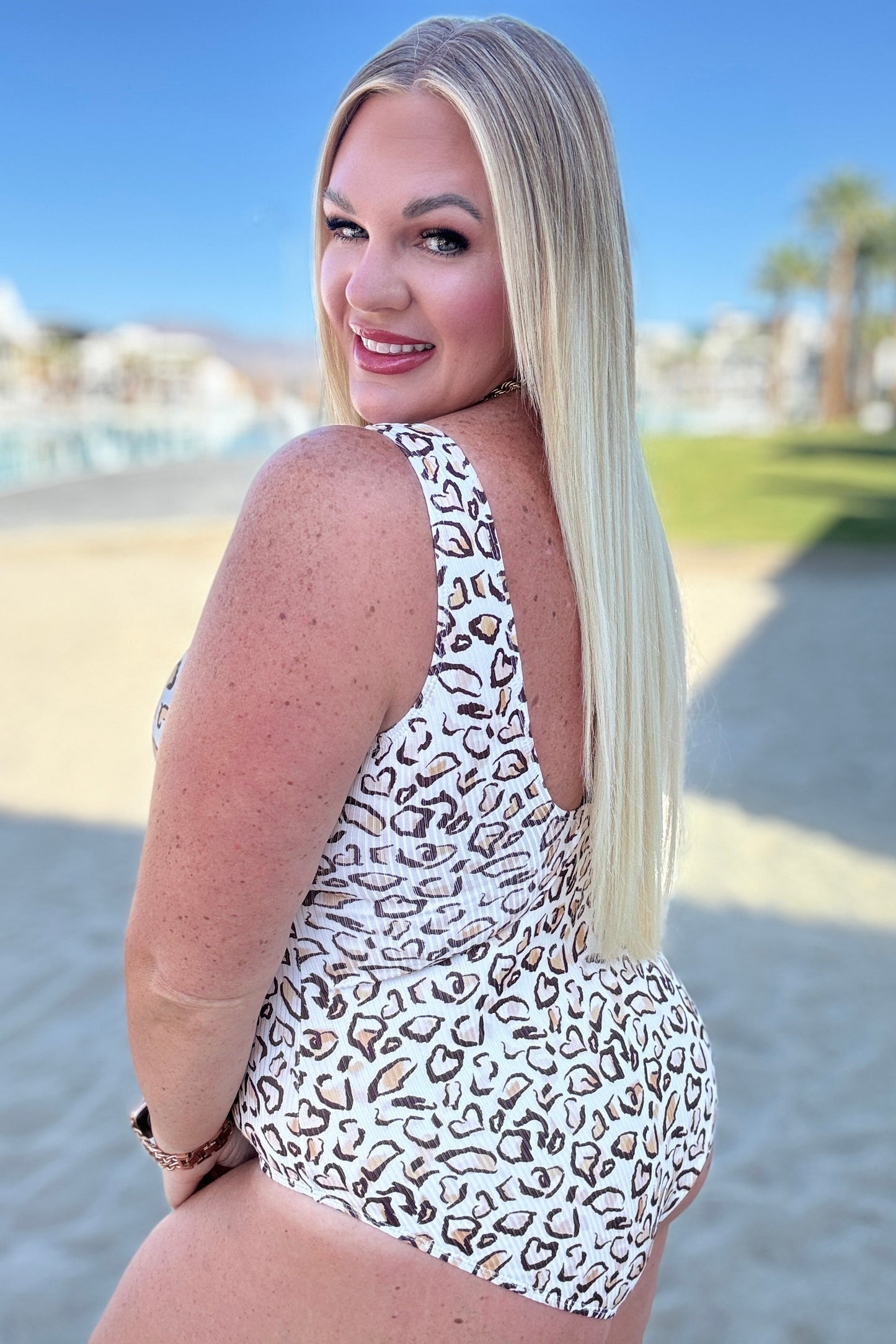 Cheetah Print One Piece Swimsuit