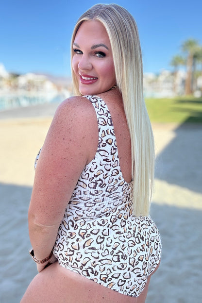 Cheetah Print One Piece Swimsuit