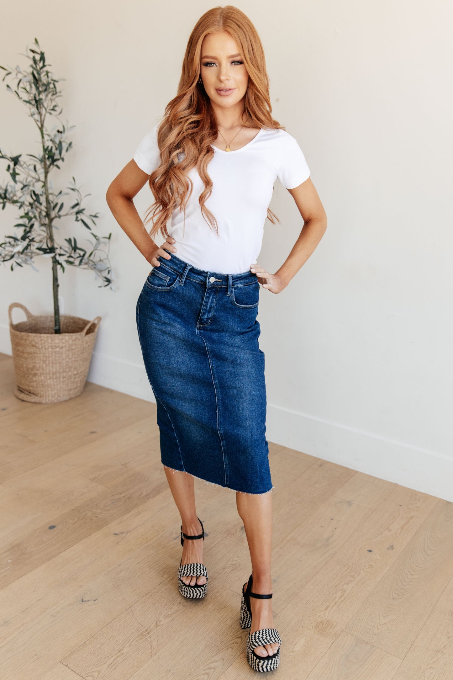 Judy Blue Marcy Midi Skirt