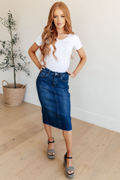 Judy Blue Marcy Midi Skirt