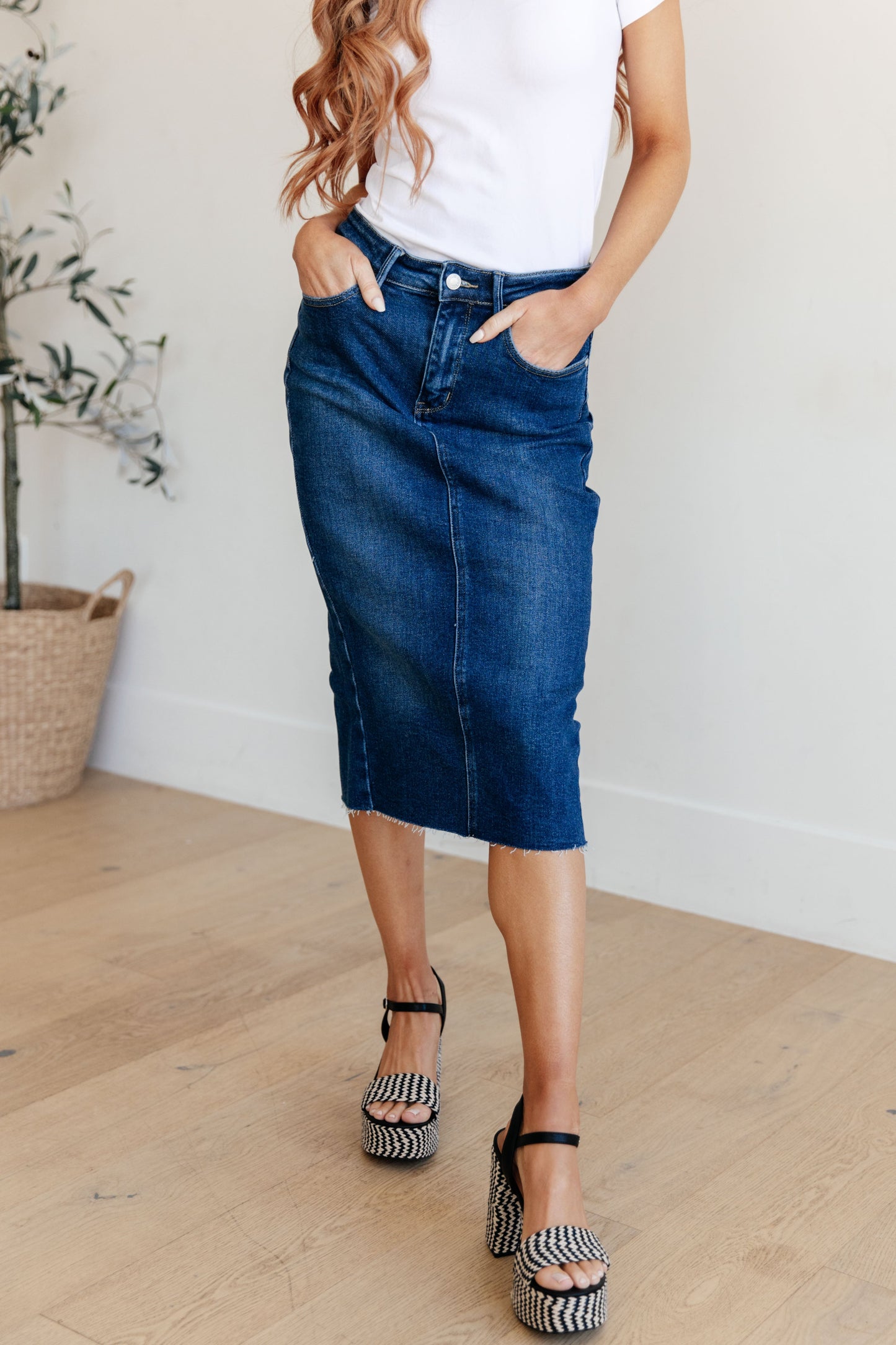 Judy Blue Marcy Midi Skirt