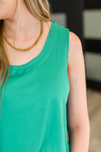 Mellow Muse Relaxed Knit Tank in Emerald