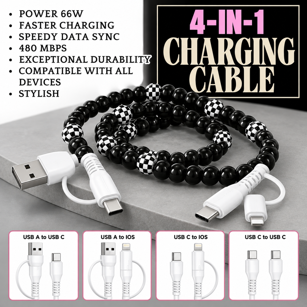 Beaded 4-in-1 Phone Charging Cable