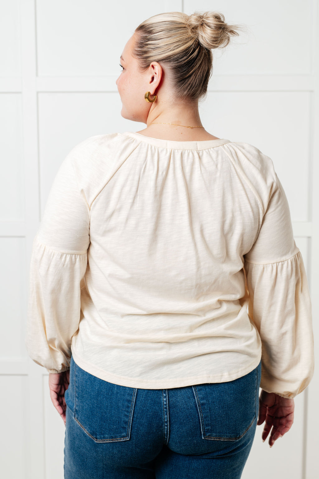 Wildflower Embroidered Bishop Sleeve Blouse