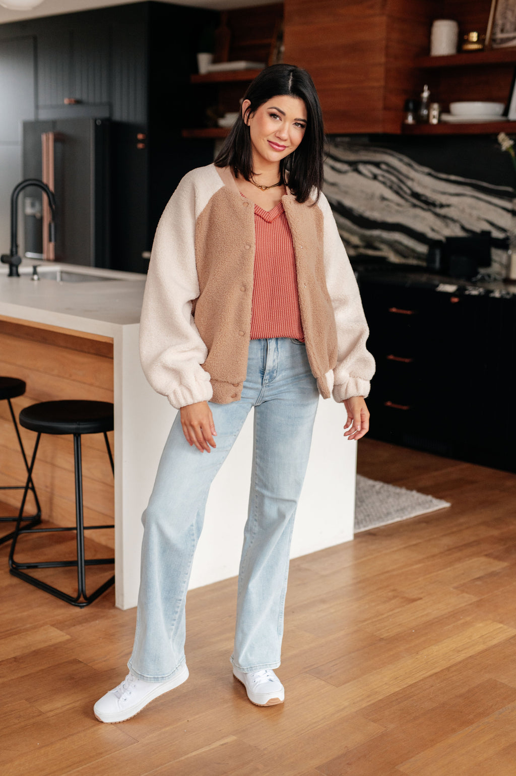 First Light Ribbed Pocket Top