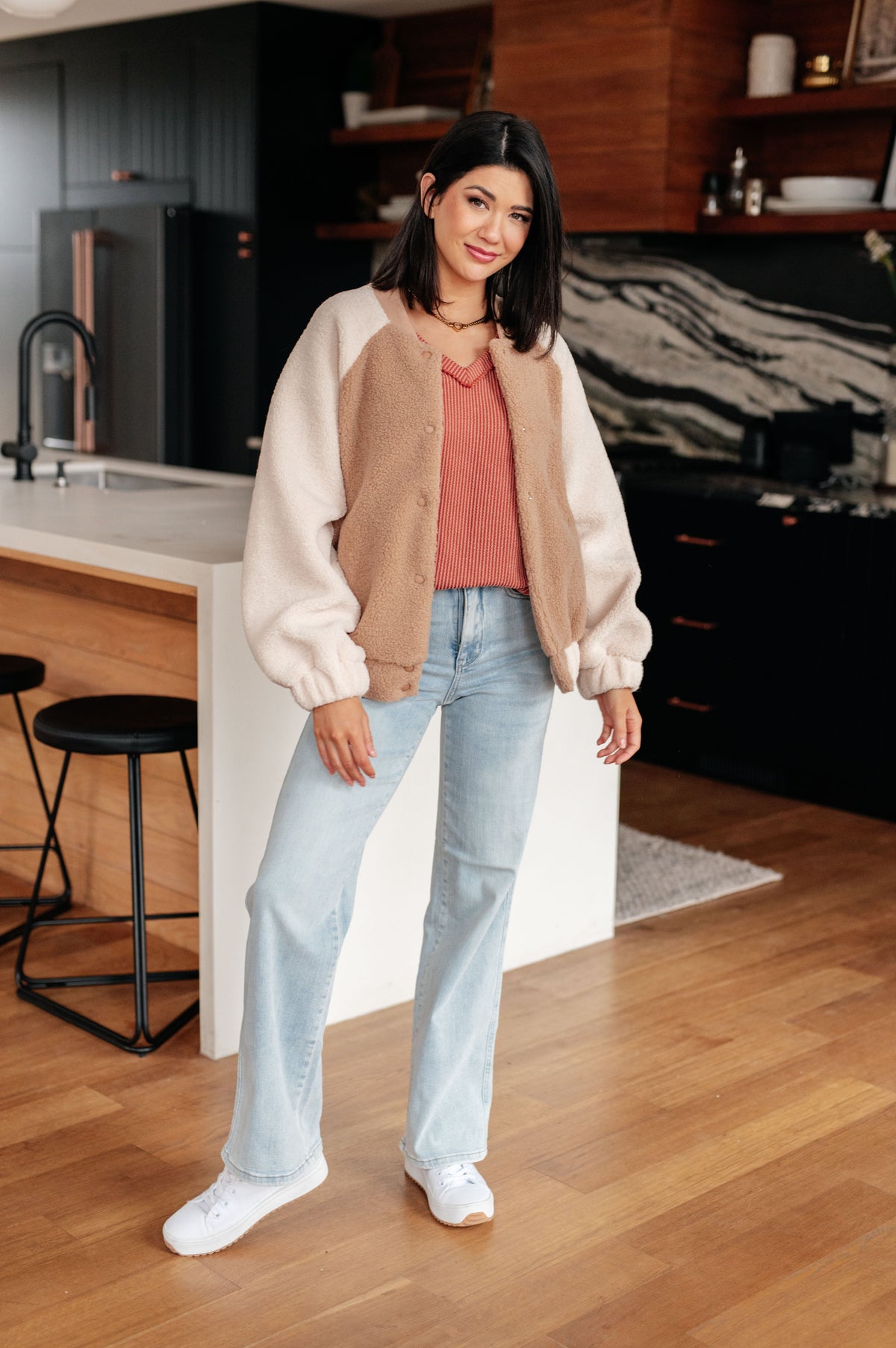 First Light Ribbed Pocket Top