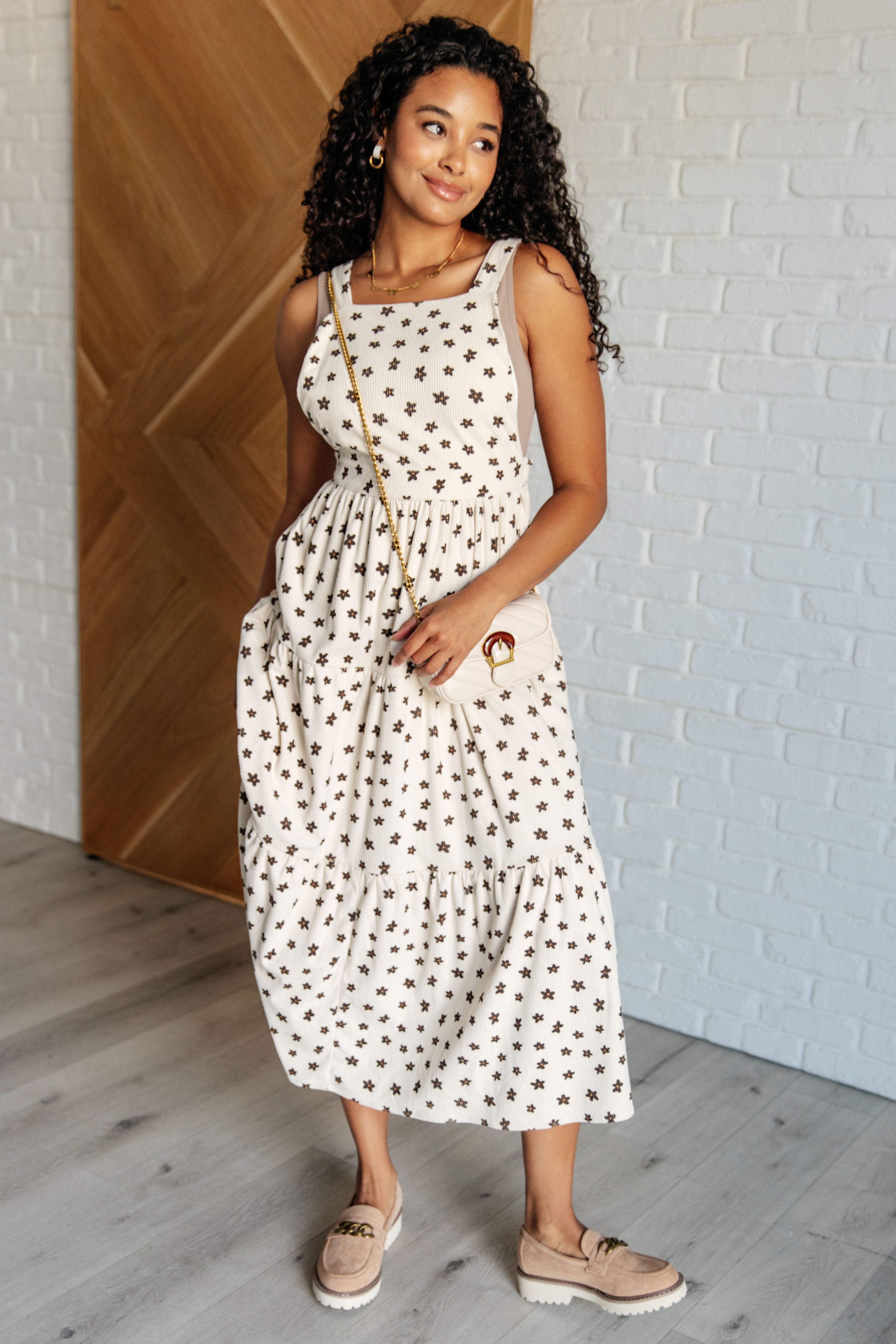 Golden Hour Corduroy Tiered Dress