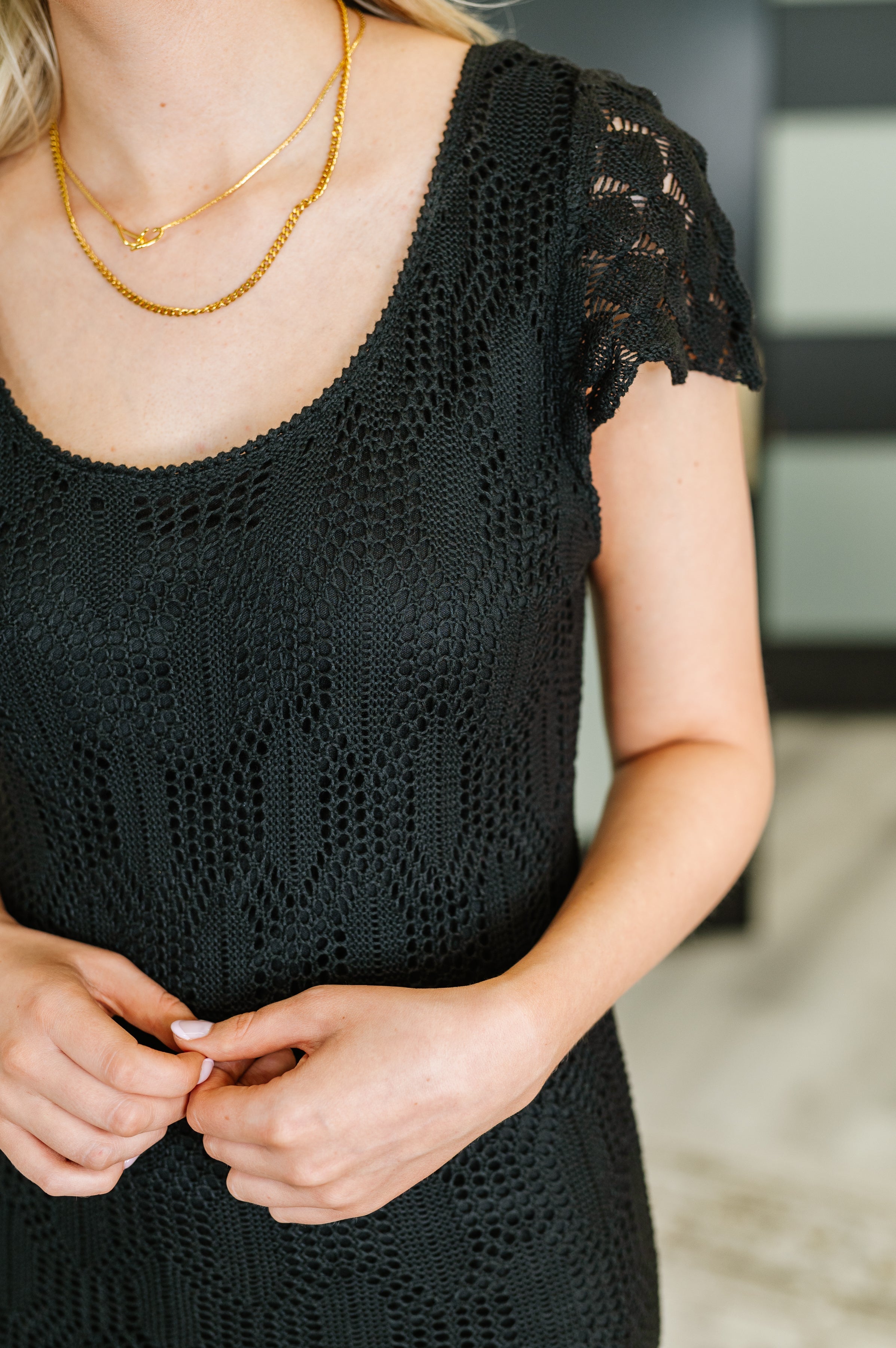 Midnight Lace Midi Dress