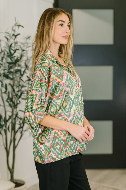 Satin Button Up Blouse