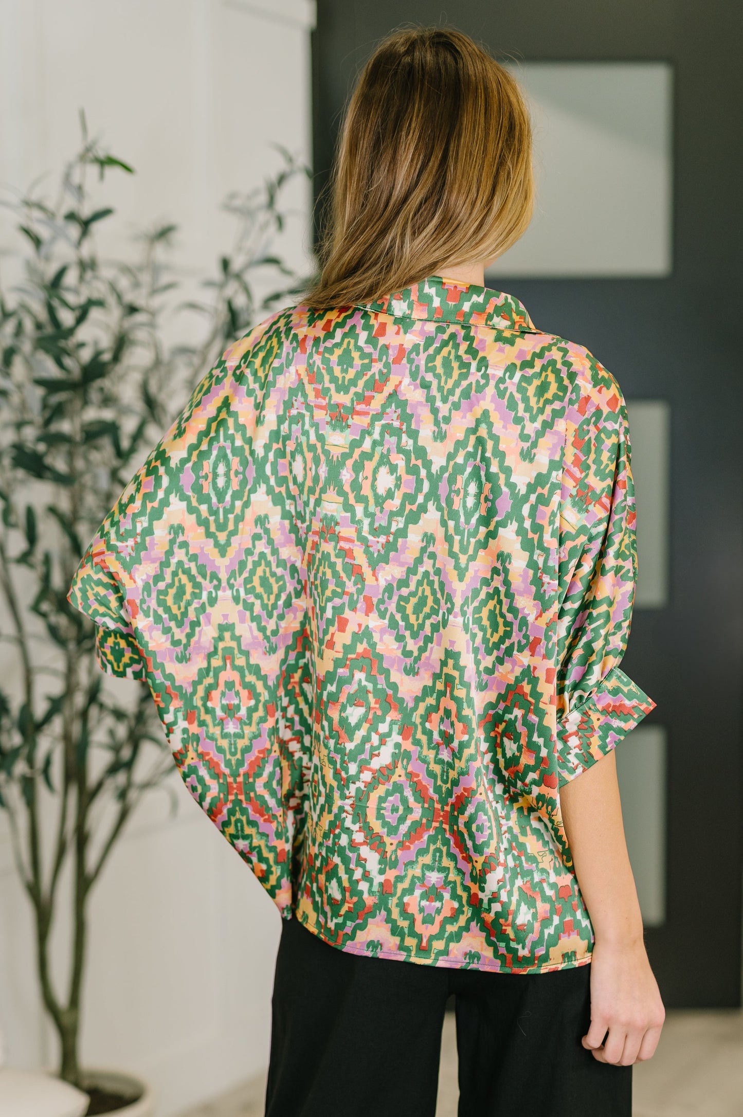 Satin Button Up Blouse