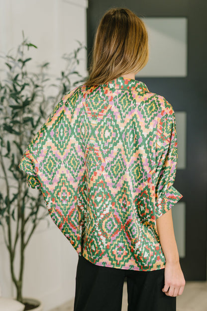 Satin Button Up Blouse