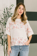 Relaxed Color Block Ribbed Top