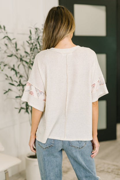 Relaxed Color Block Ribbed Top