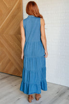 Chambray Tiered Maxi Dress