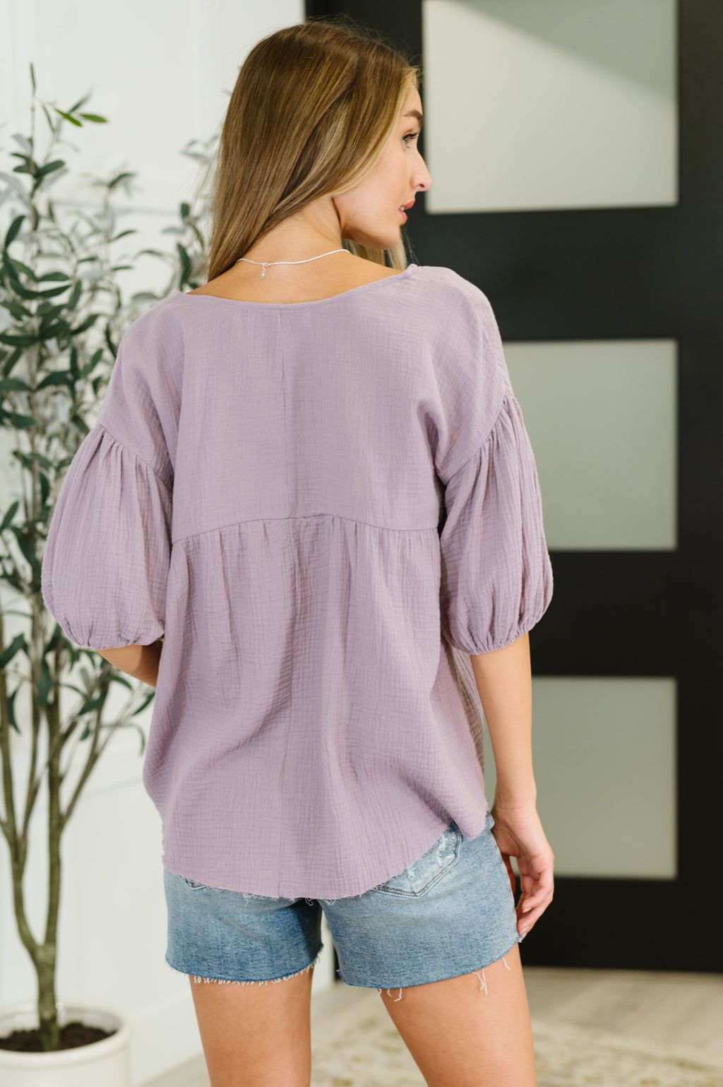 Pleasantly Perfect Cotton Gauze Peasant Blouse