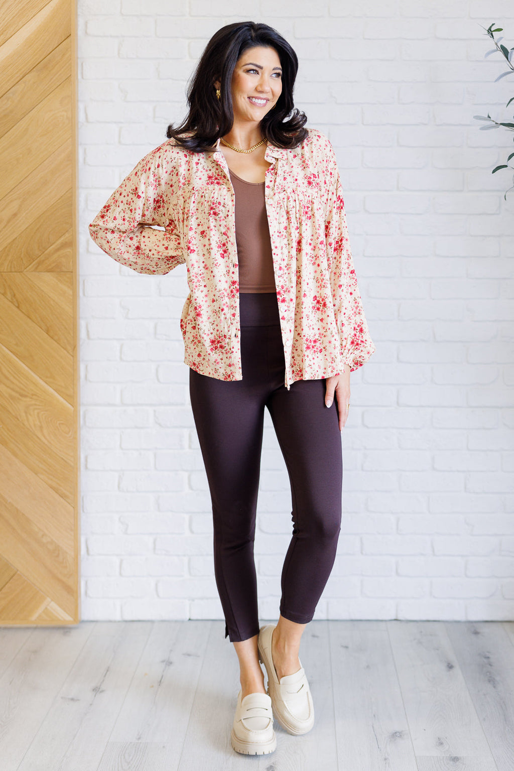 Sweet Simplicity Ruffle Button Down Blouse