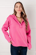 Pretty in Pink Collared Pullover