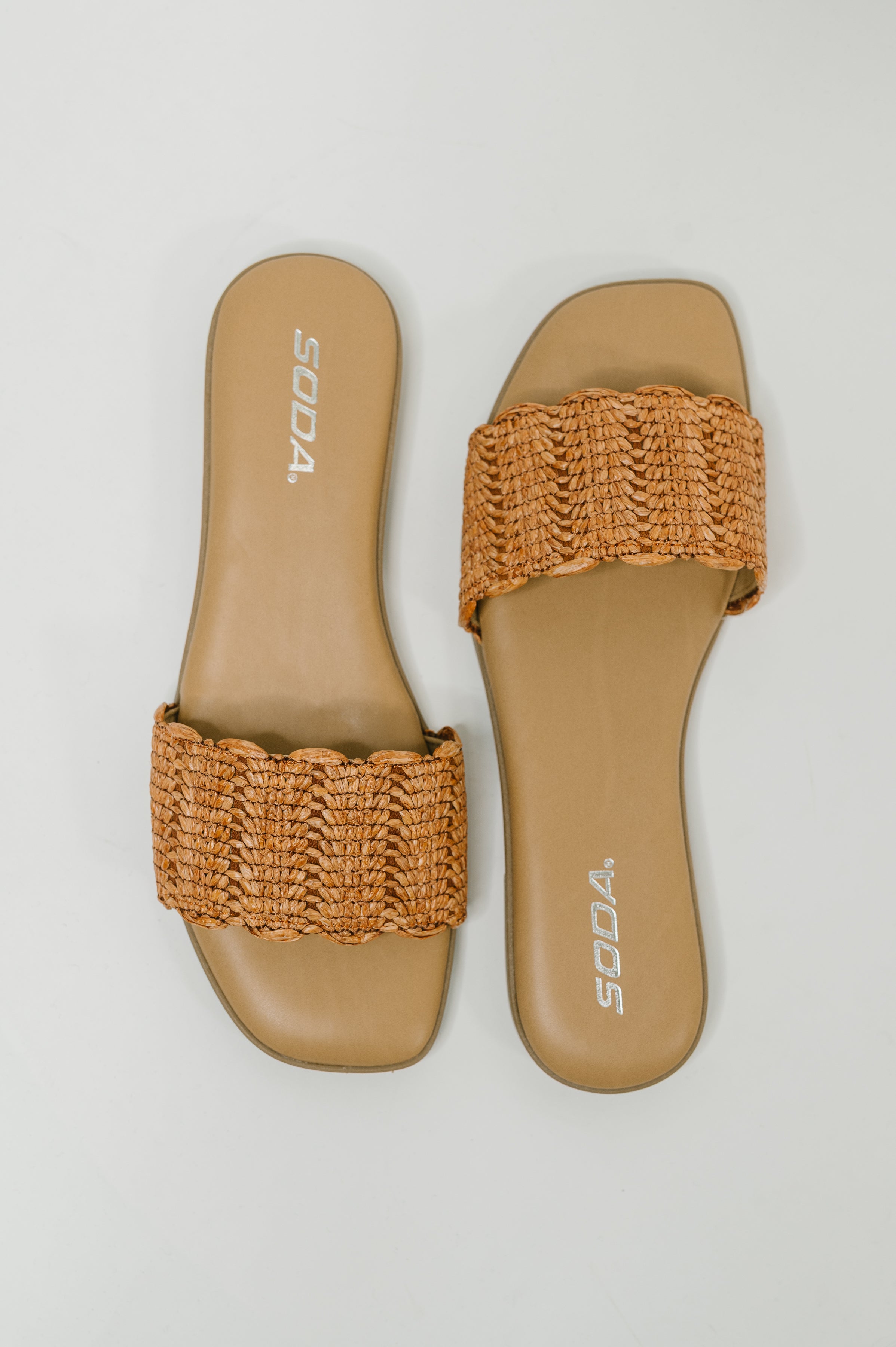 Sunlit Woven Raffia Slides