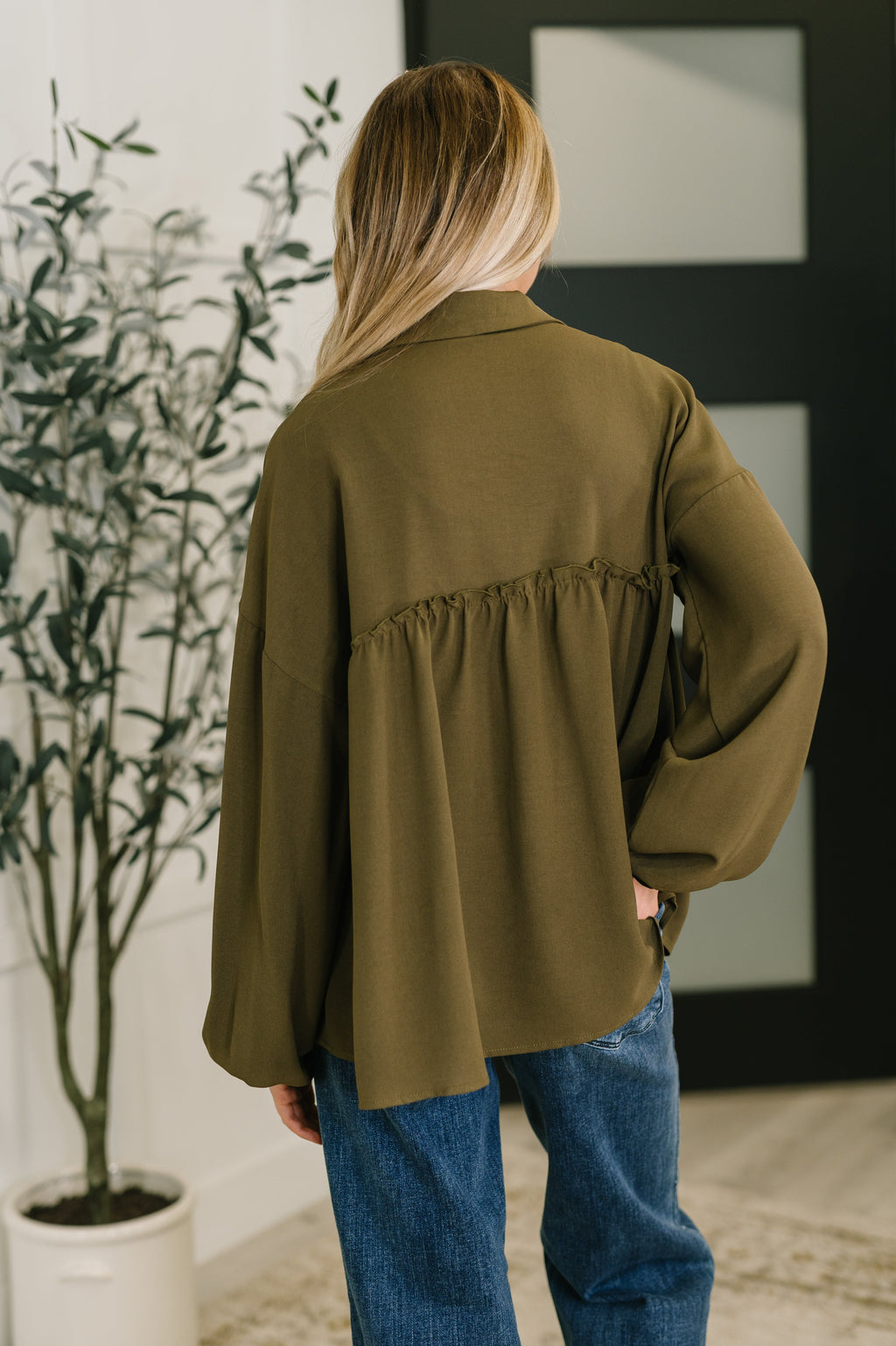 Gathered Grace Button Down Blouse