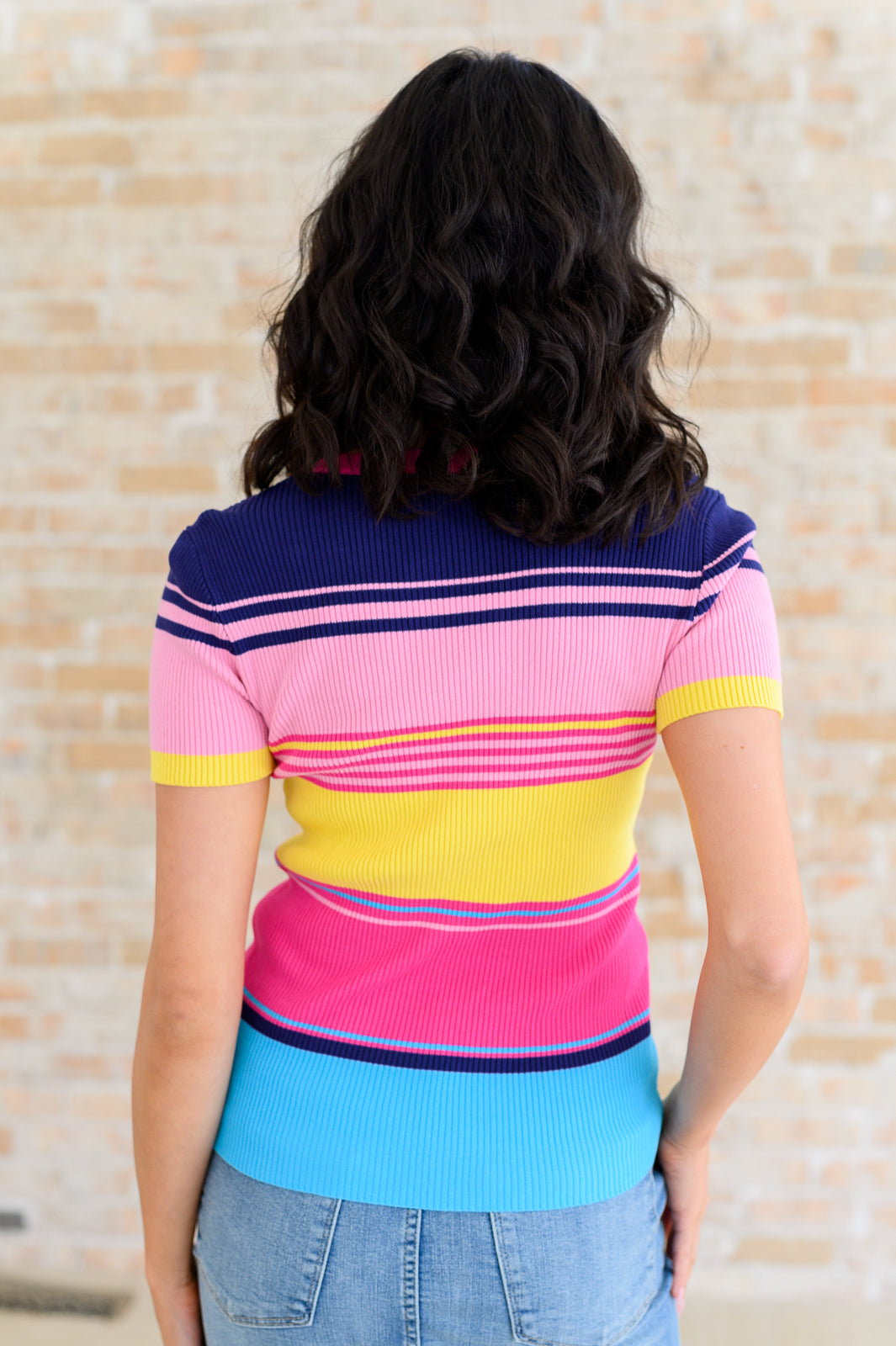 Sunset Stripe Sweater Top