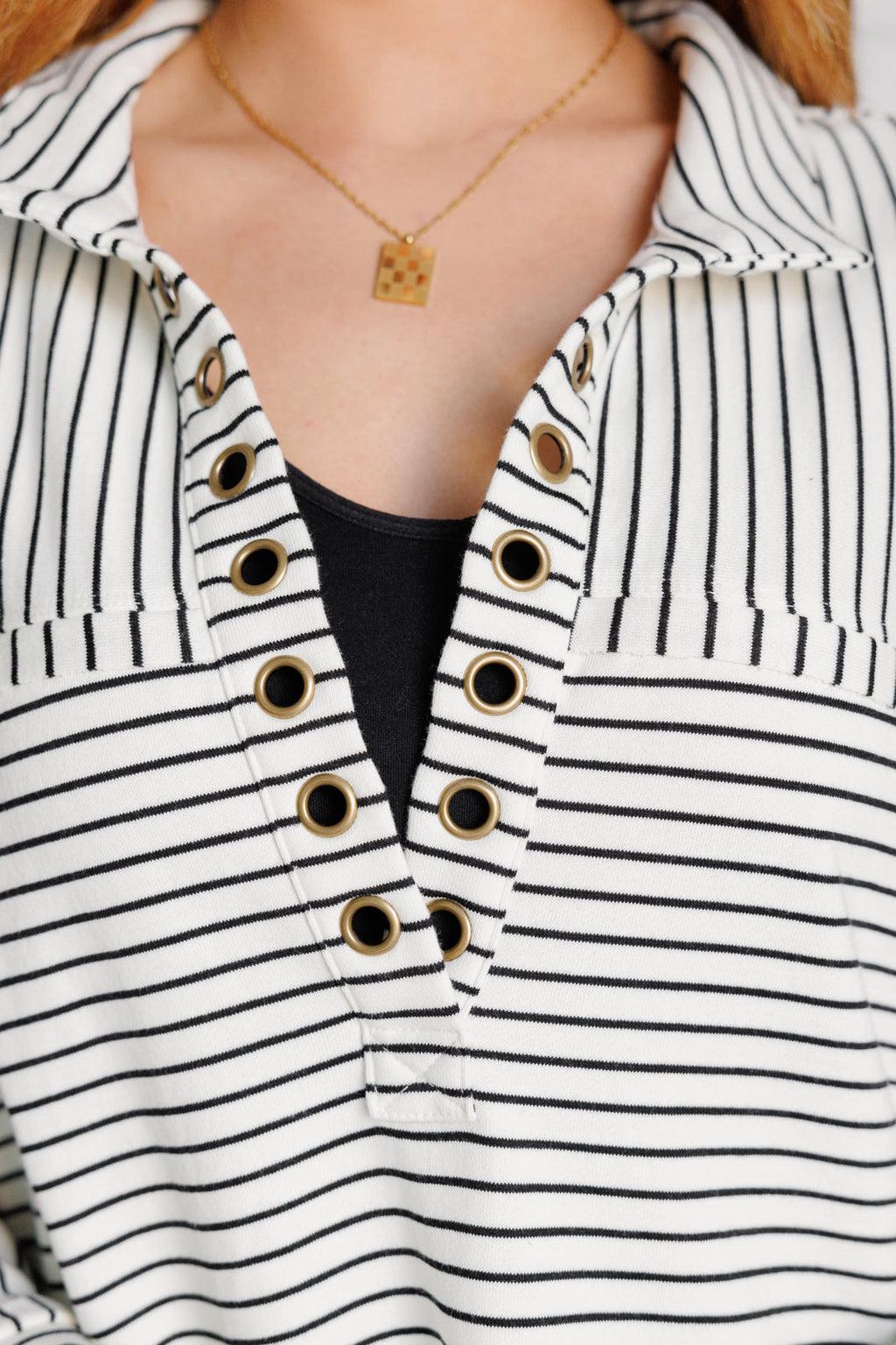 Serendipity Striped Collared Pullover