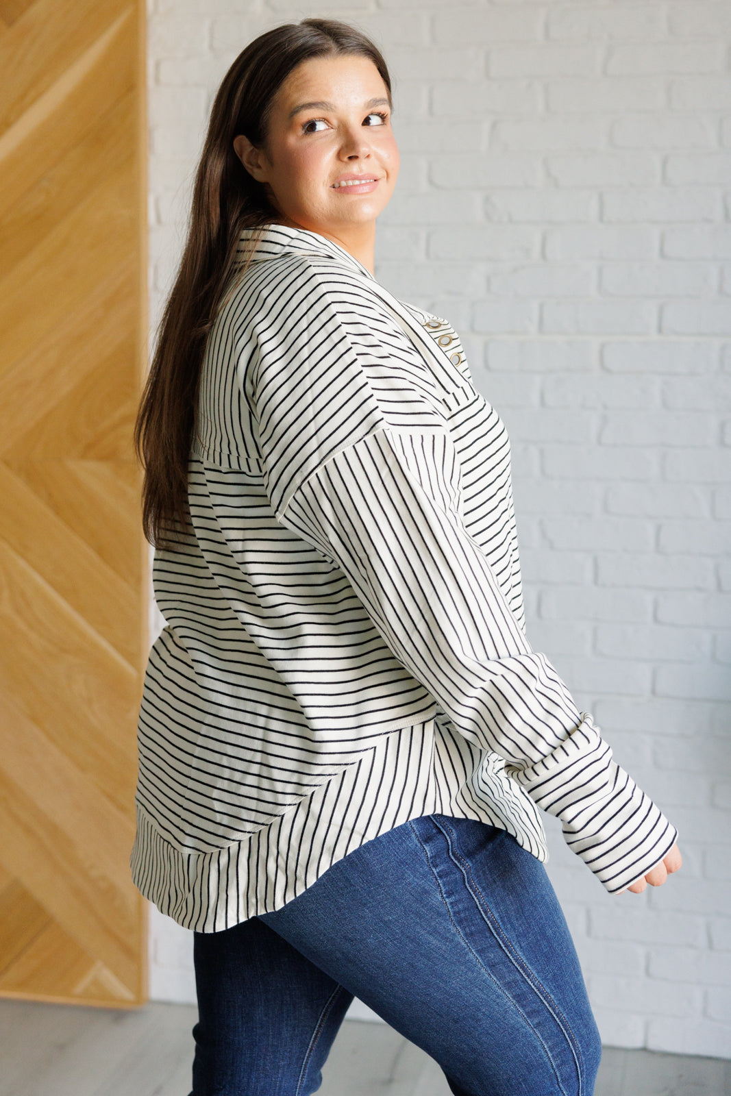 Serendipity Striped Collared Pullover