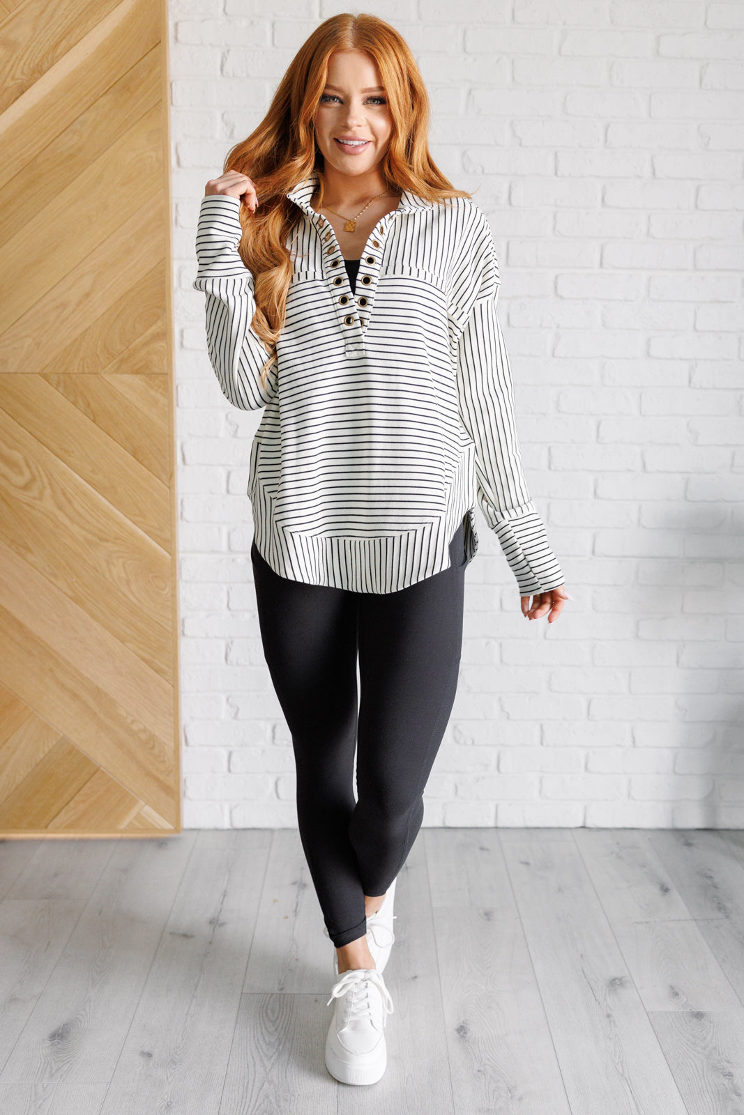 Serendipity Striped Collared Pullover