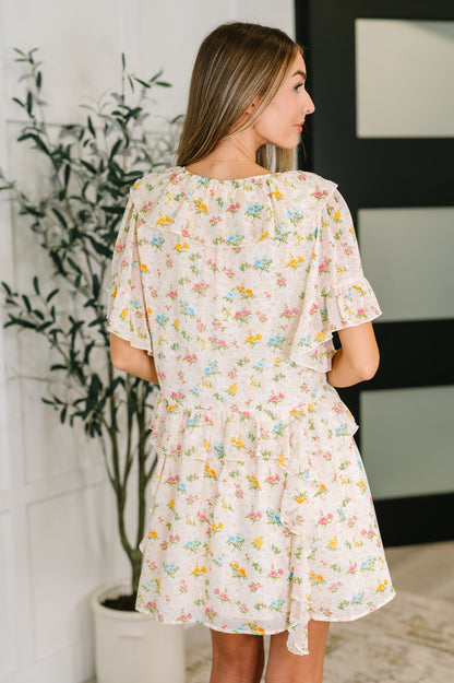 Boho Floral Chiffon Dress