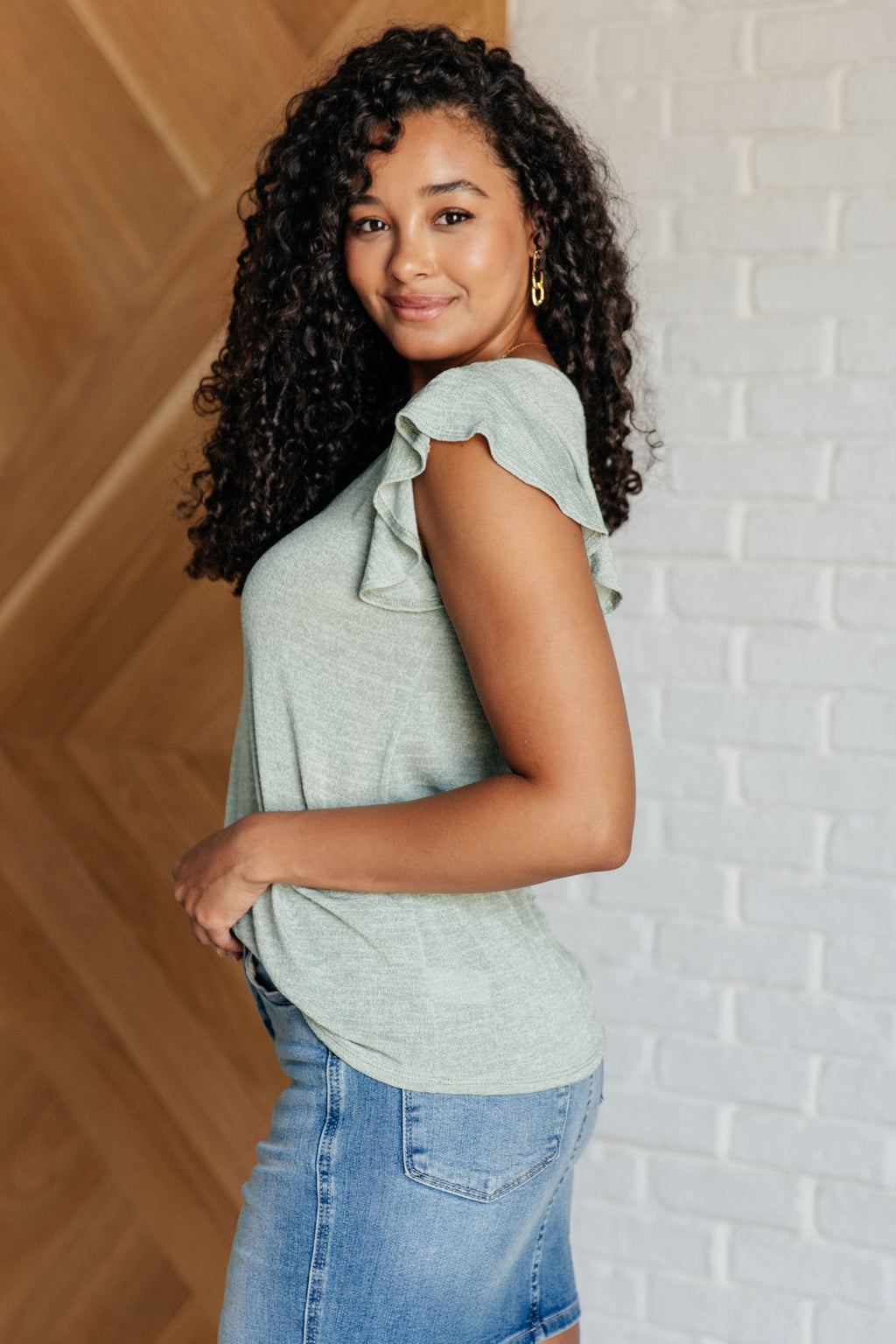 Meadow Sage Flutter Top