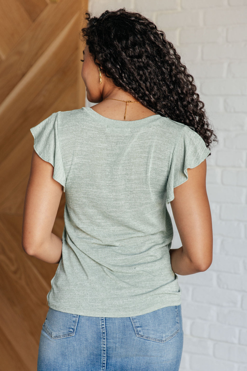 Meadow Sage Flutter Top