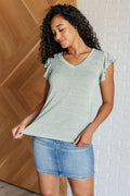 Meadow Sage Flutter Top