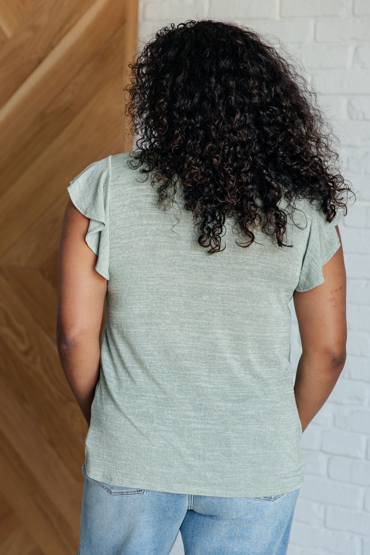 Meadow Sage Flutter Top