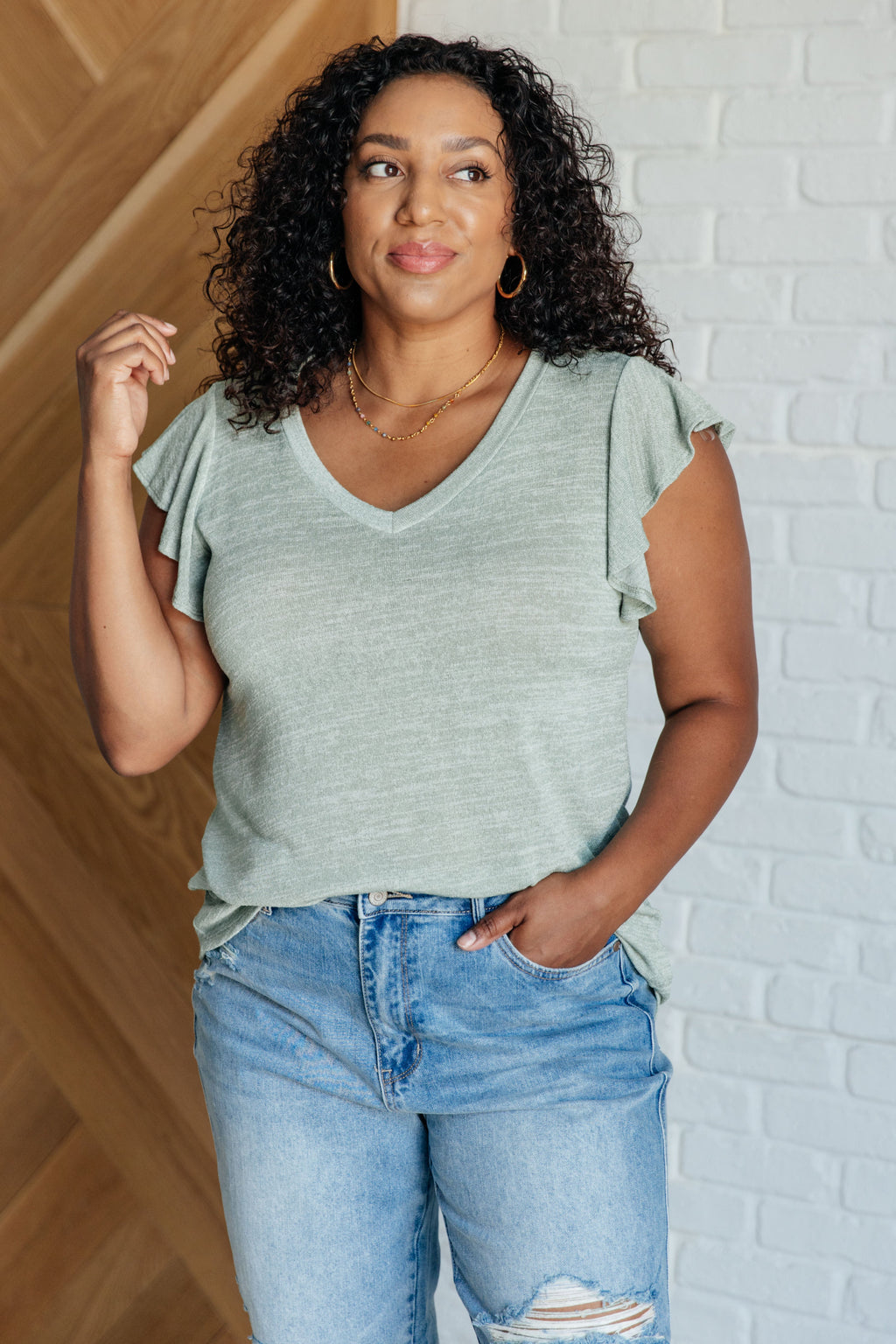 Meadow Sage Flutter Top