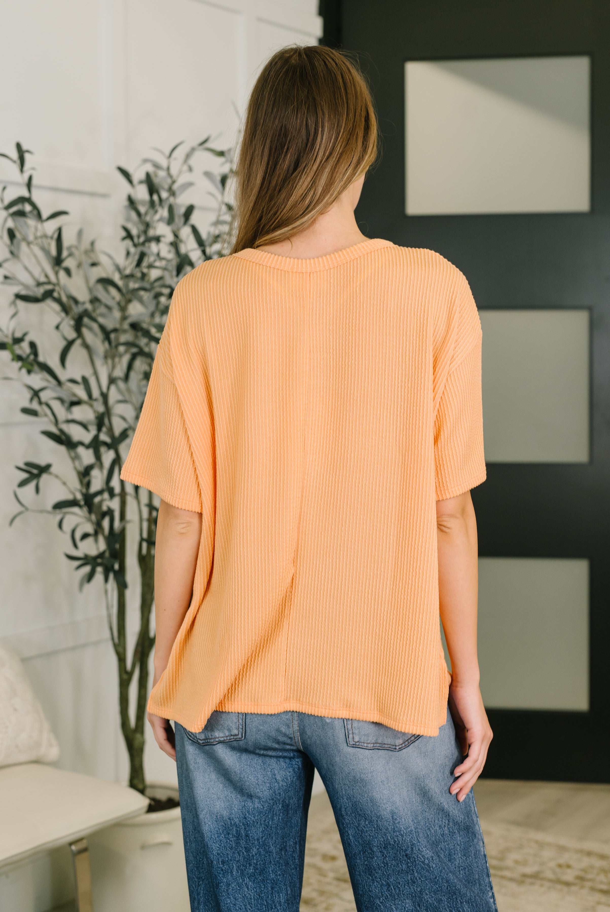 Wear It Well Pocket T-Shirt in Apricot Bliss