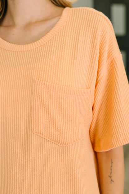 Wear It Well Pocket T-Shirt in Apricot Bliss