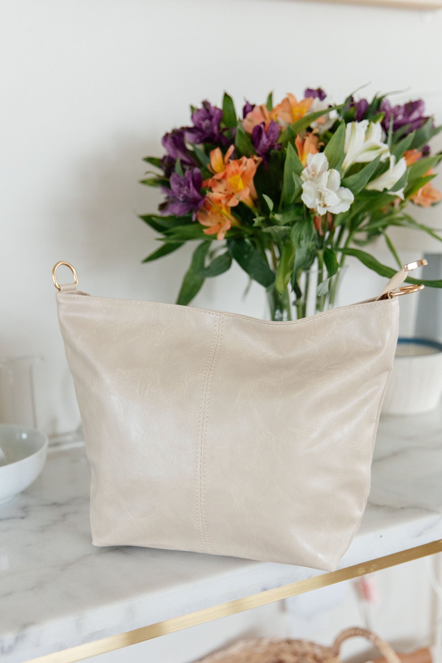 Convertible Two Piece Tote Set in Black and White