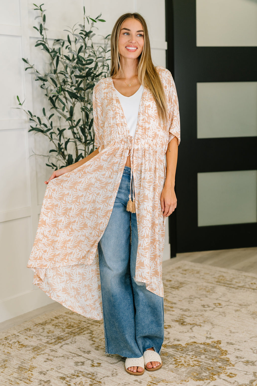 Softly Styled Kimono in Milk Tea