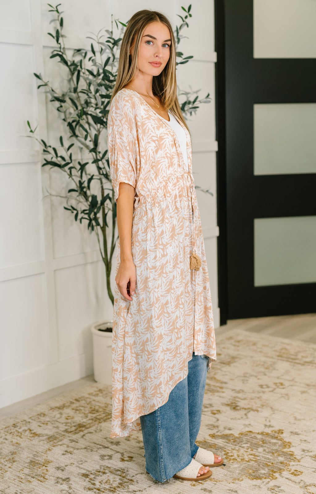 Softly Styled Kimono in Milk Tea