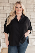 Oversized Puff Sleeve Button Down Shirt