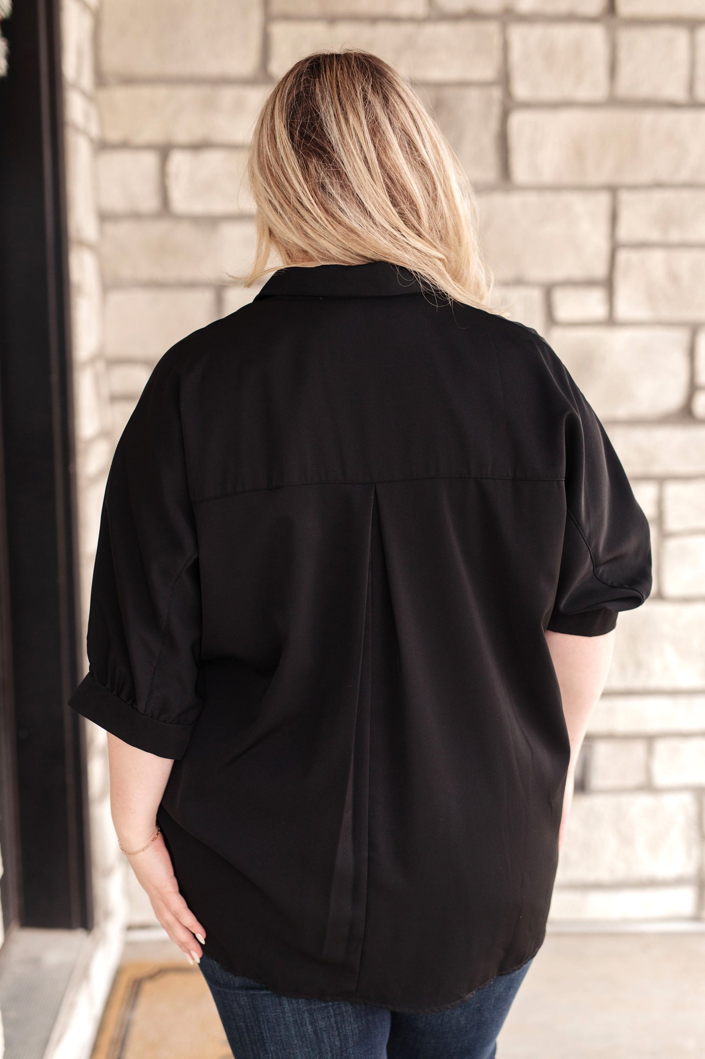 Oversized Puff Sleeve Button Down Shirt