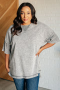 Weekend Wander Mineral Wash Top in Gray