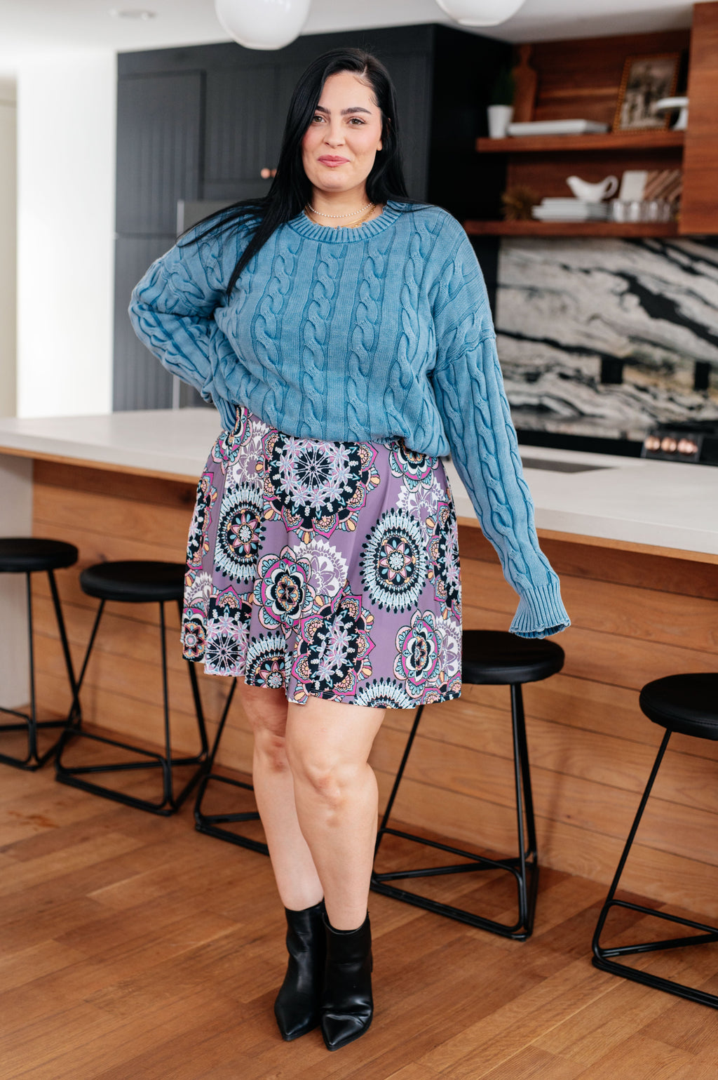 Weathered Charm Cable Knit Sweater