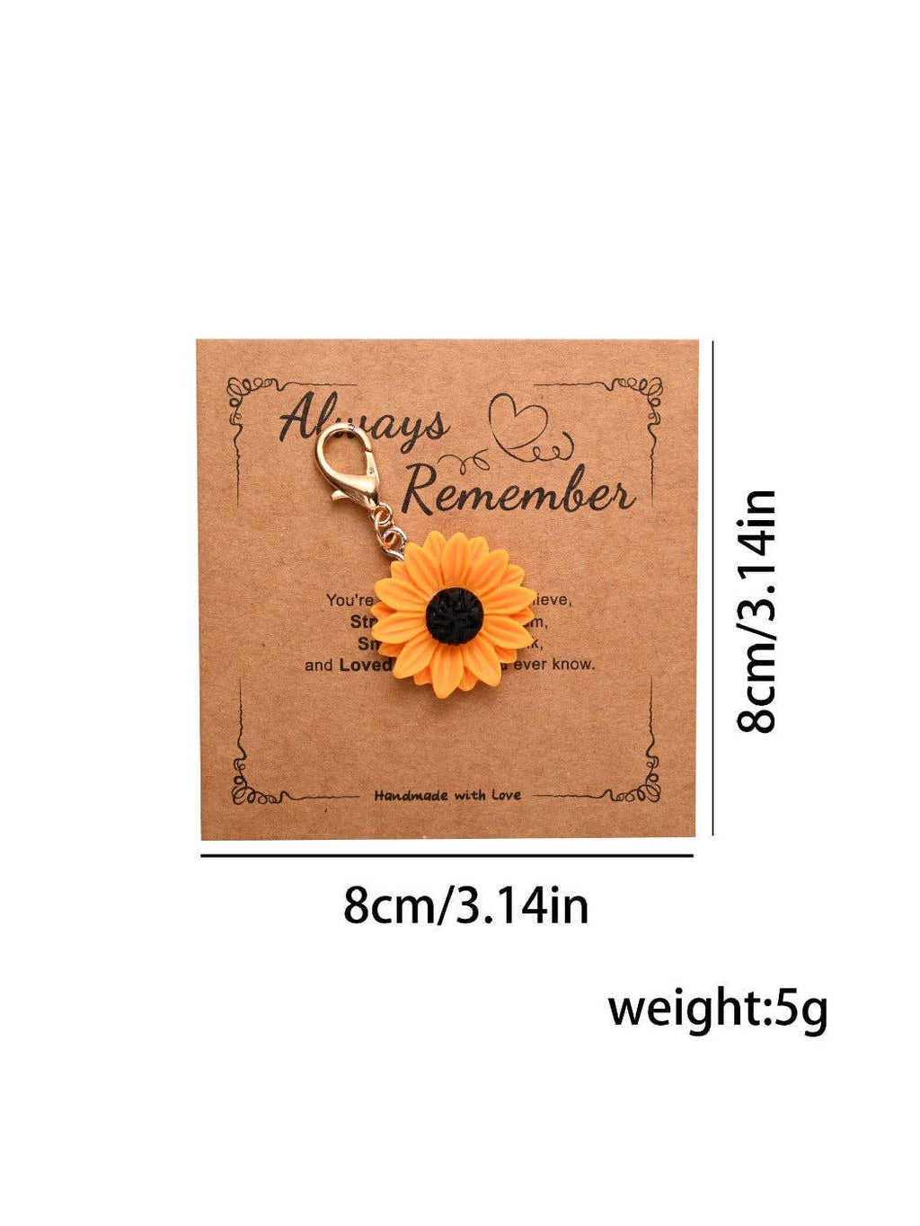 Always Remember Sunflower Keychain