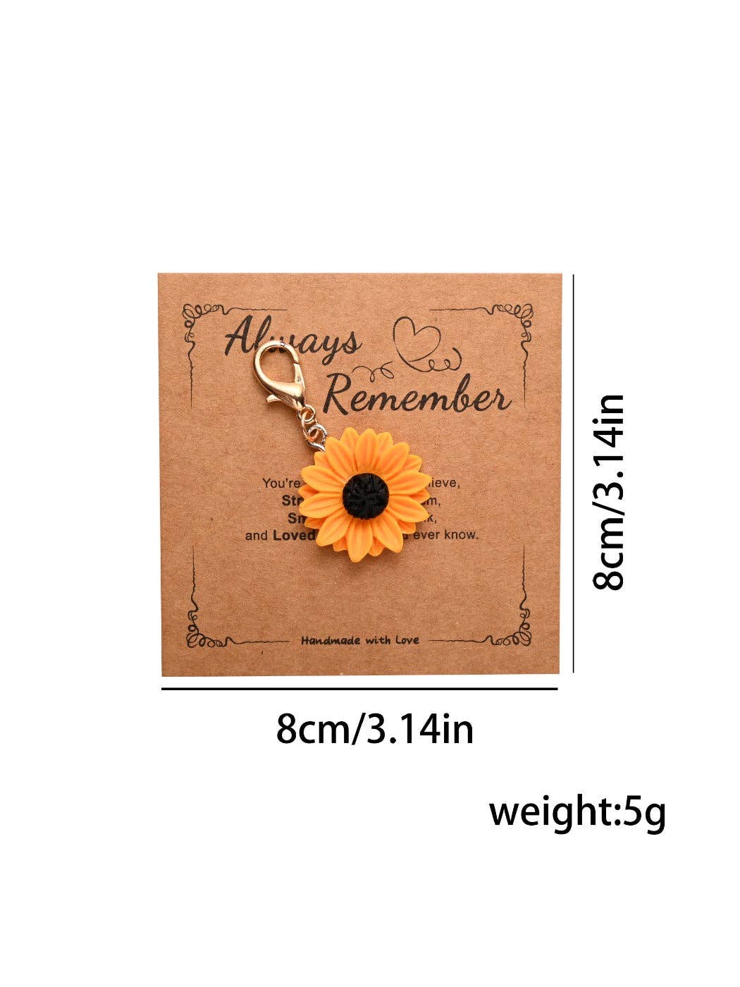 Always Remember Sunflower Keychain
