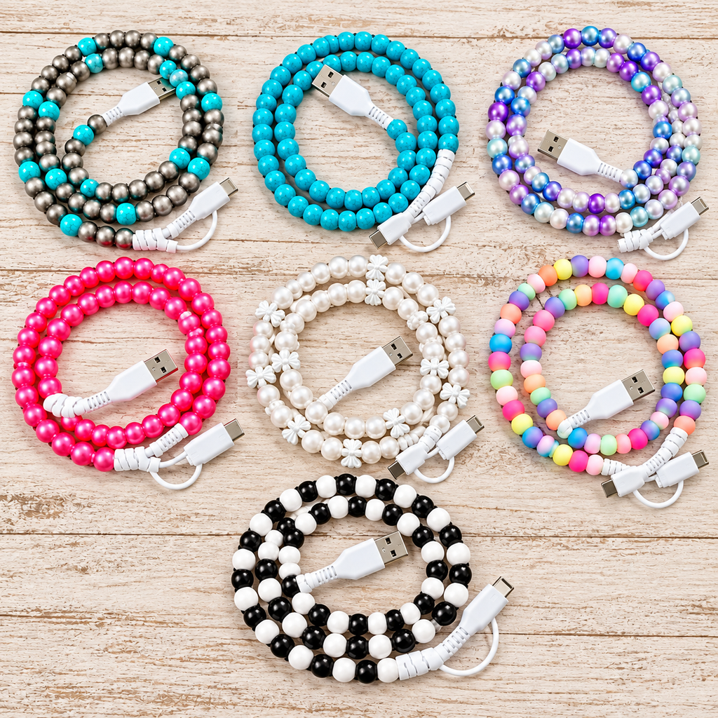 Beaded 2-in-1 Phone Charging Cable
