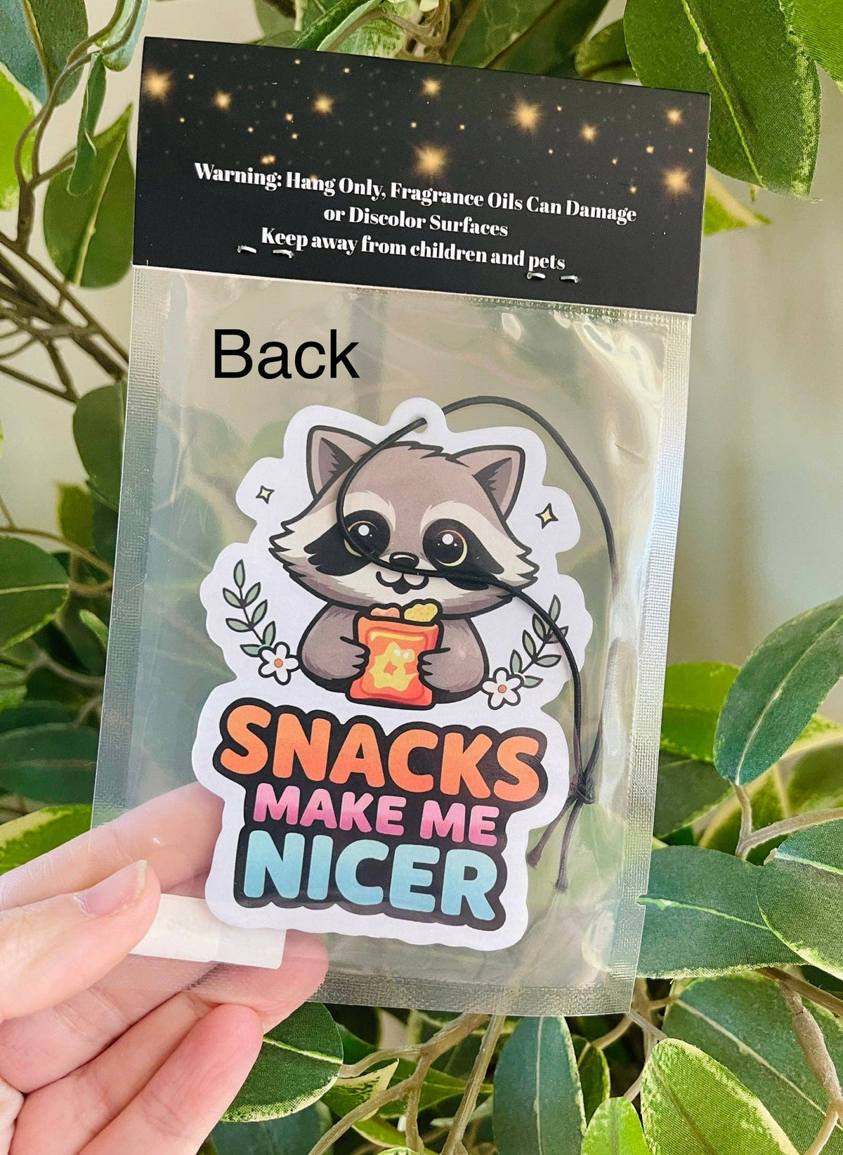 Snacks Make Me Nicer Car Air Freshener