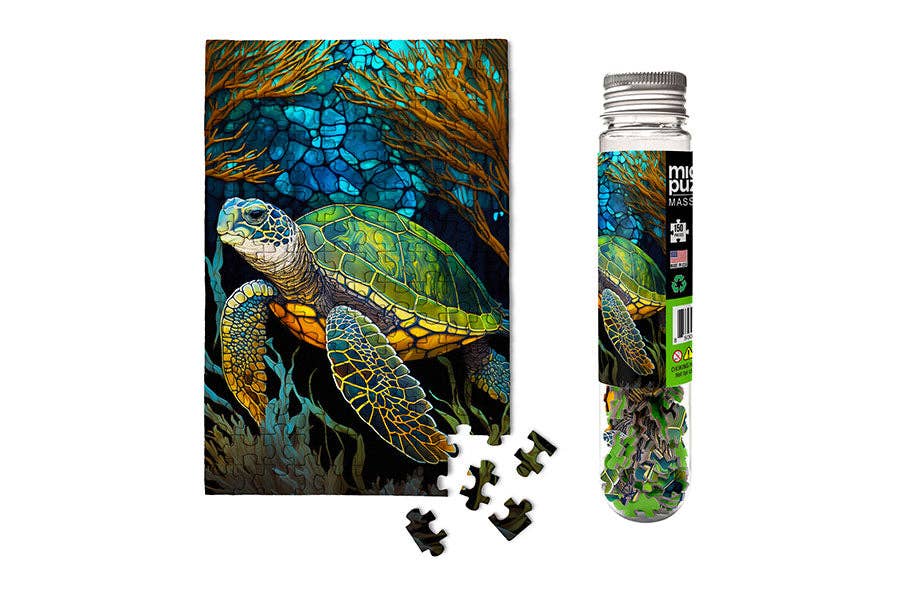 Sea Turtle Stained Glass Mini Puzzle