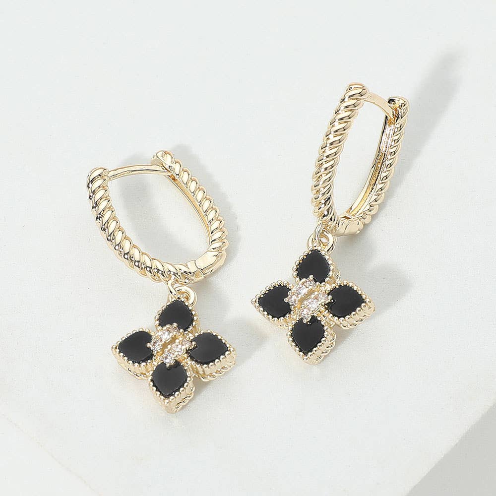 Midnight Bloom Huggie Earrings